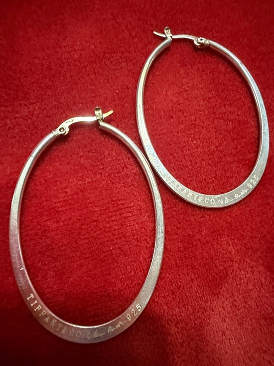 Tiffany & Co. Jewelry - Tiffany & Co. Silver Oval Hoop Earrings